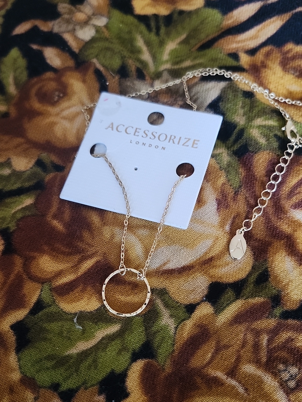 Accessorize Gold Circle Pendant Necklace